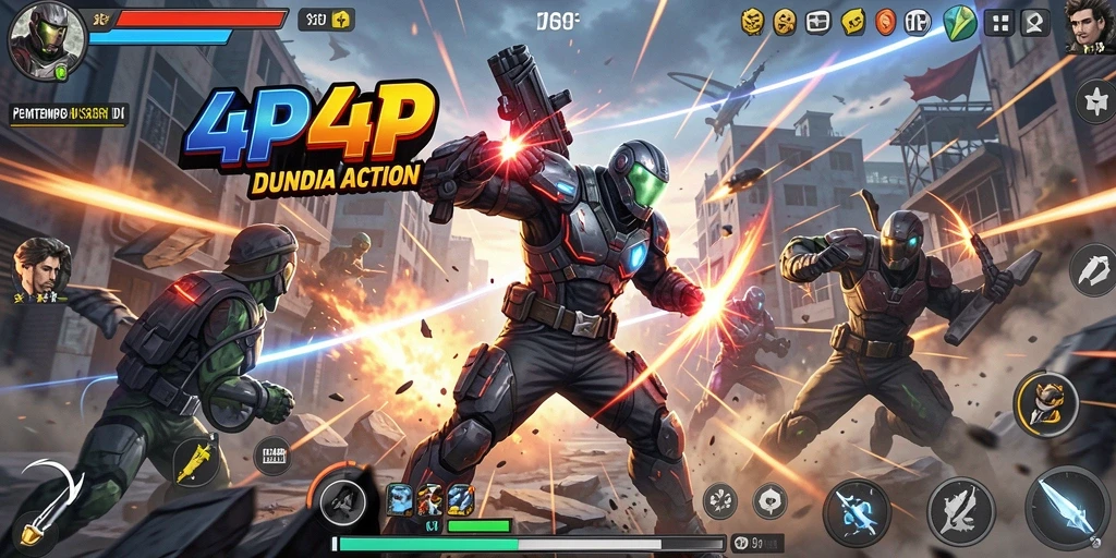 Screenshot gameplay epik di 4P4P dengan aksi seru.