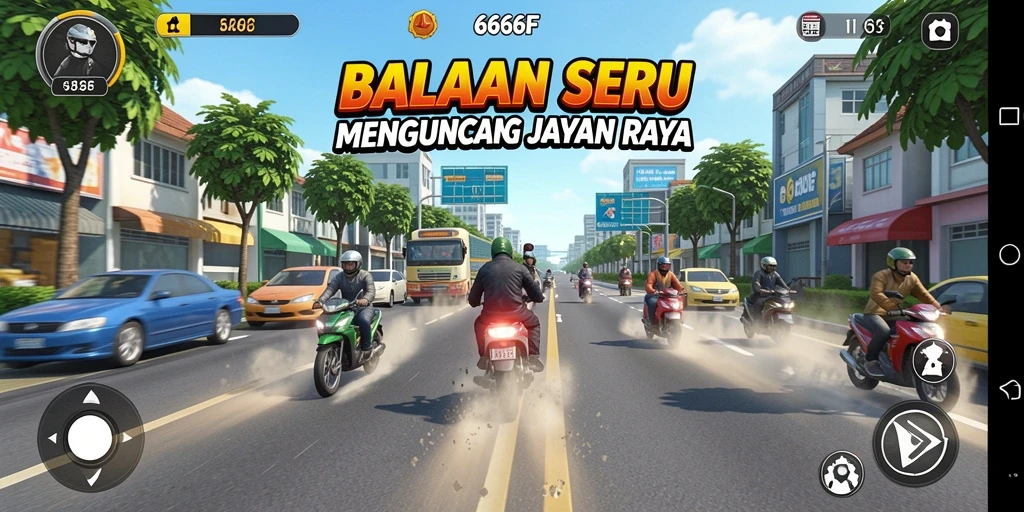 Gameplay balapan seru dan penuh adrenalin di 666F.