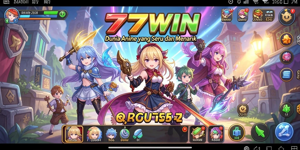 Tampilan gameplay seru di 77WIN dengan karakter Anime ikonik.