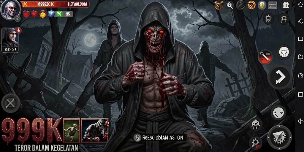 Tampilan gameplay dari 999ZK yang menegangkan dan penuh ketakutan.
