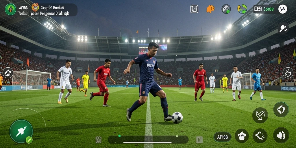 Screenshot gameplay API88 menampilkan aksi sepak bola yang menegangkan.