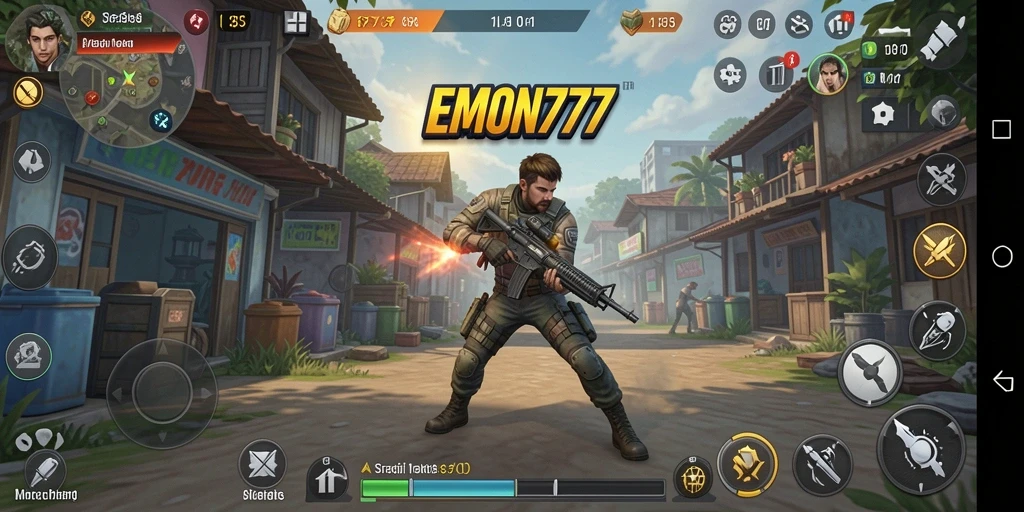 Tangkapan layar gameplay <strong>EMON777</strong> menampilkan pertempuran strategi seru.