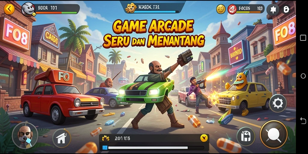 Tampilan gameplay FO8 yang seru dan penuh aksi.