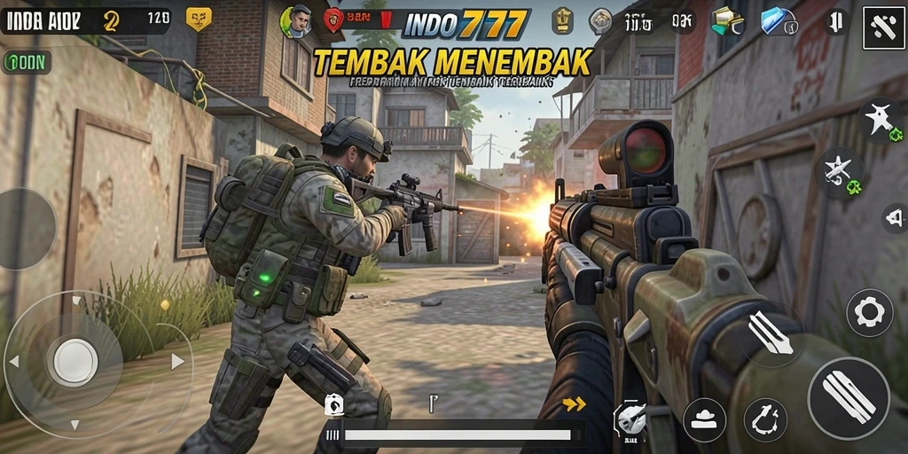 Screenshot gameplay INDO777 yang menampilkan aksi pertempuran seru.