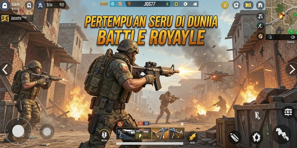 Tampilan permainan seru dalam JOS77 Battle Royale dengan grafis yang memukau.