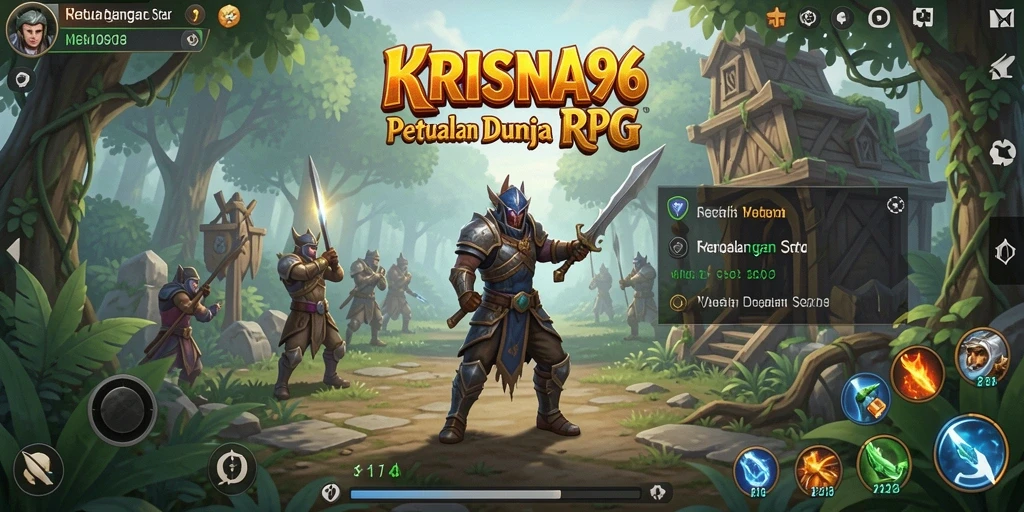 Tangkapan layar gameplay <strong>KRISNA96</strong> menampilkan aksi pertempuran yang mendebarkan di dunia RPG.