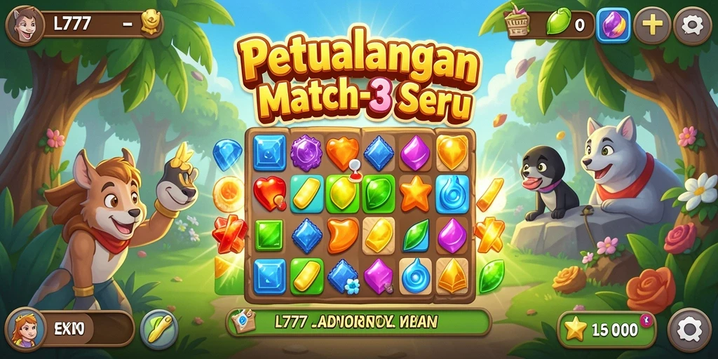 Tangkapan layar dari gameplay L777 yang menampilkan kombinasi warna-warni dan tantangan seru.