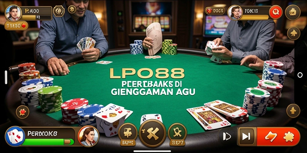 Screenshot utama menampilkan gameplay poker yang mendebarkan di LPO88.