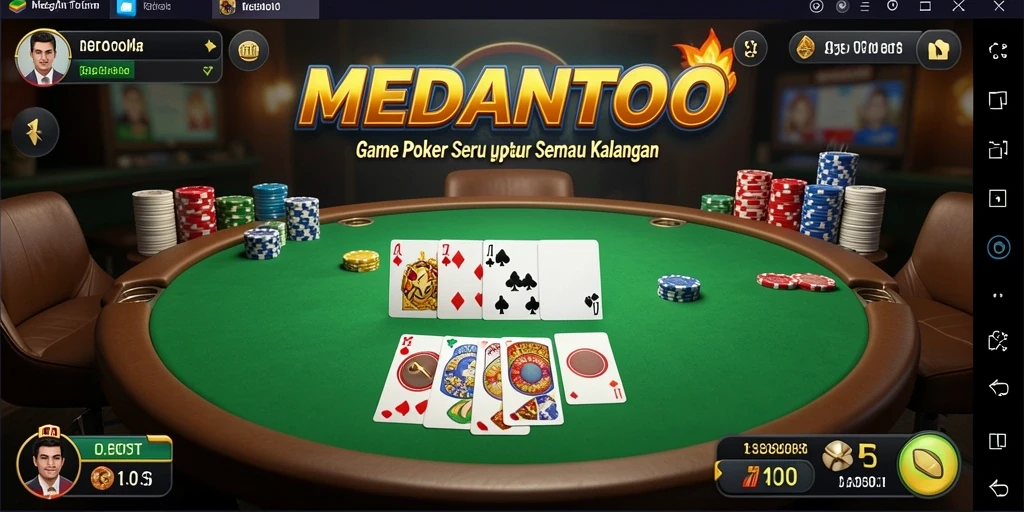 Tampilan gameplay seru dalam MEDANTOTO saat bermain Poker.