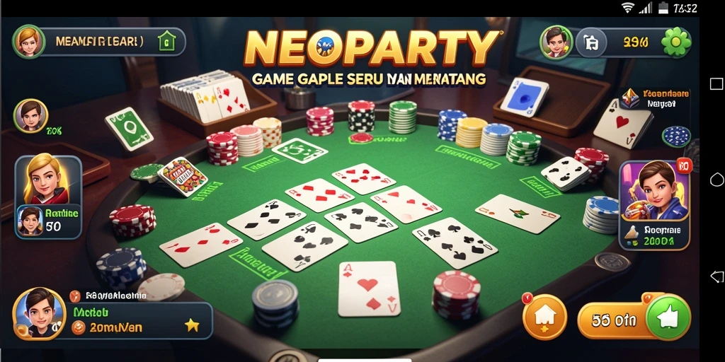 Tampilan gameplay seru di NEOPARTY saat bermain Gaple.