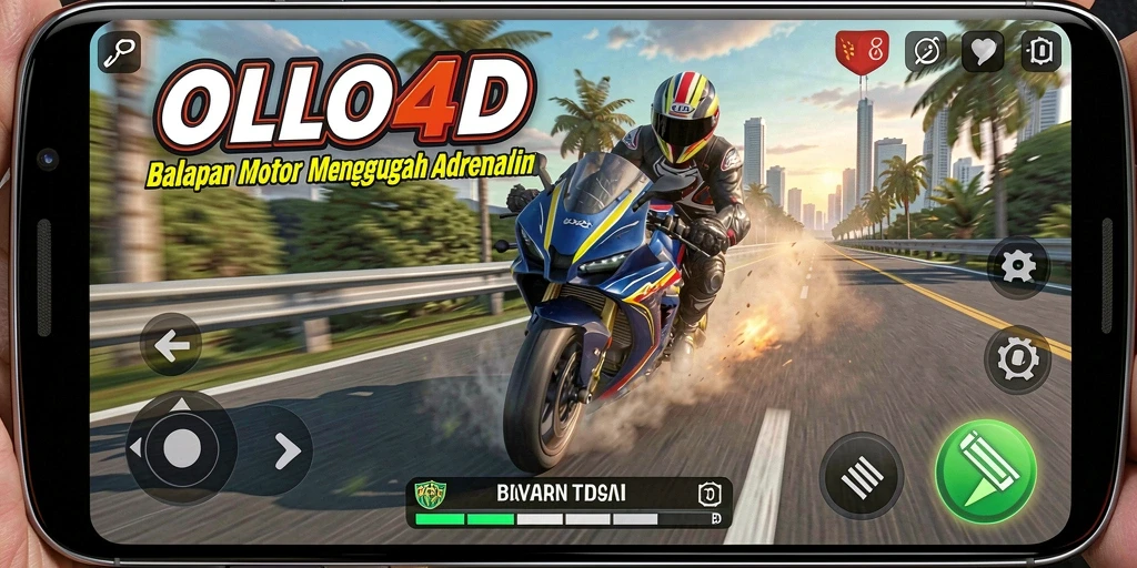 Tampilan gameplay OLLO4D yang menegangkan dan dinamis saat balapan.