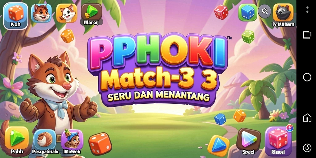 Tampilan gameplay PPHOKI yang seru dan penuh warna dalam genre Match-3.
