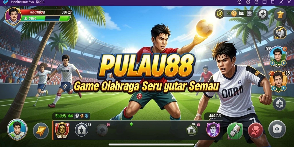 Tampilan gameplay seru di PULAU88 dengan banyak aksi olahraga.