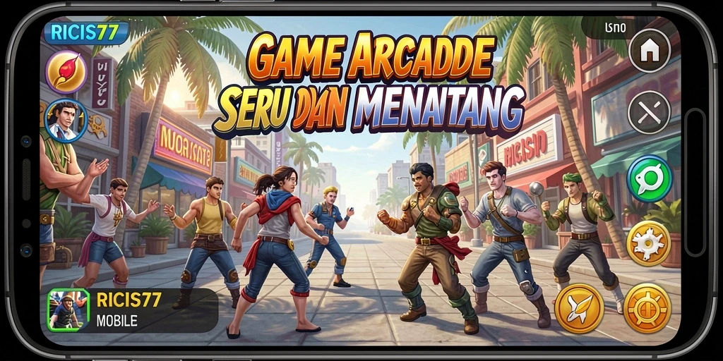 Tangkapan layar gameplay RICIS77 yang menarik dan penuh warna.