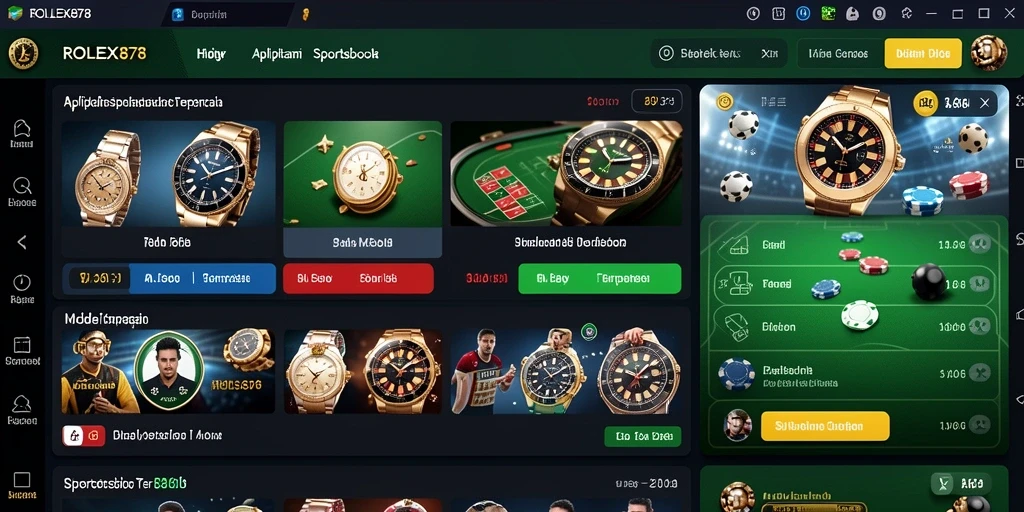 Tampilan menarik dari gameplay taruhan olahraga di ROLEX878.