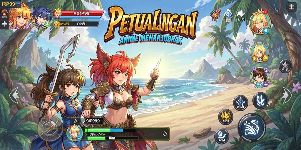 Tampilan gameplay seru dari RP99 yang penuh warna.