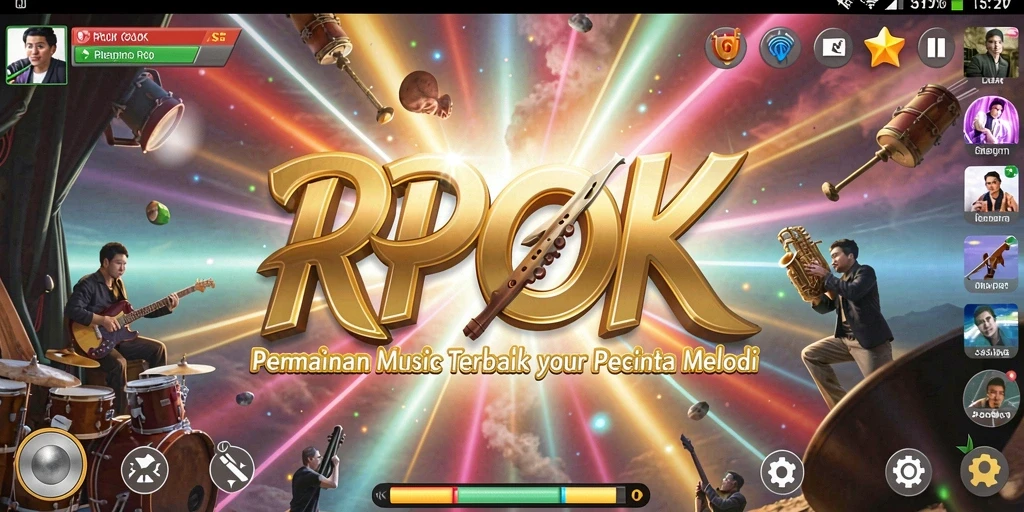 Tampilan menarik dari gameplay RPOK menampilkan interaksi musik yang asyik.