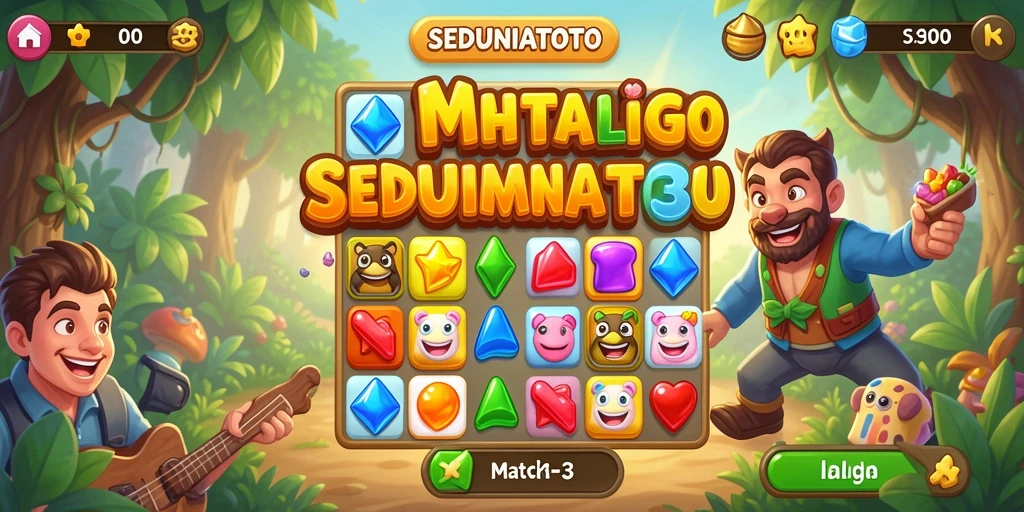 Screenshot gameplay SEDUNIATOTO yang menampilkan aksi Match-3 seru.