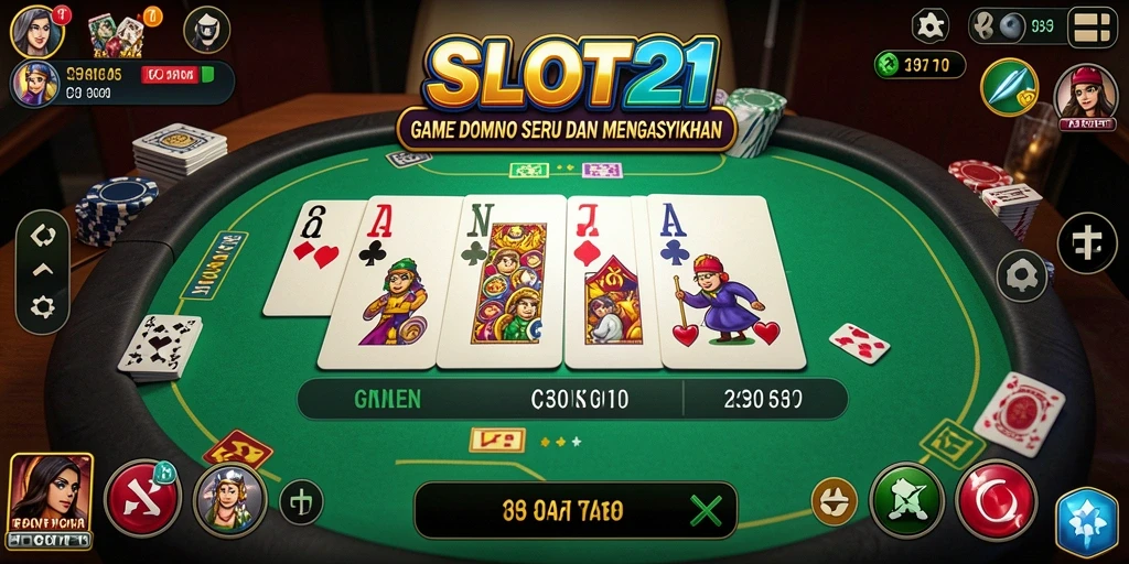 Tampilan seru dari gameplay SLOT21 dalam permainan Domino.