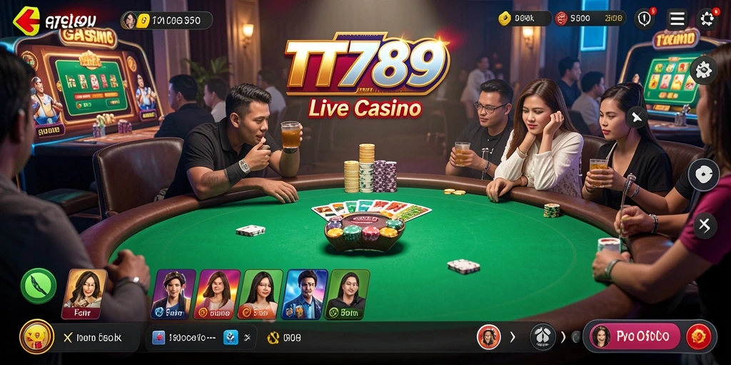 Tampilan gameplay Live Casino yang seru dan interaktif di TT789.