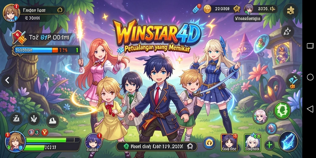 Gameplay menarik dari WINSTAR4D dengan karakter anime yang penuh warna.